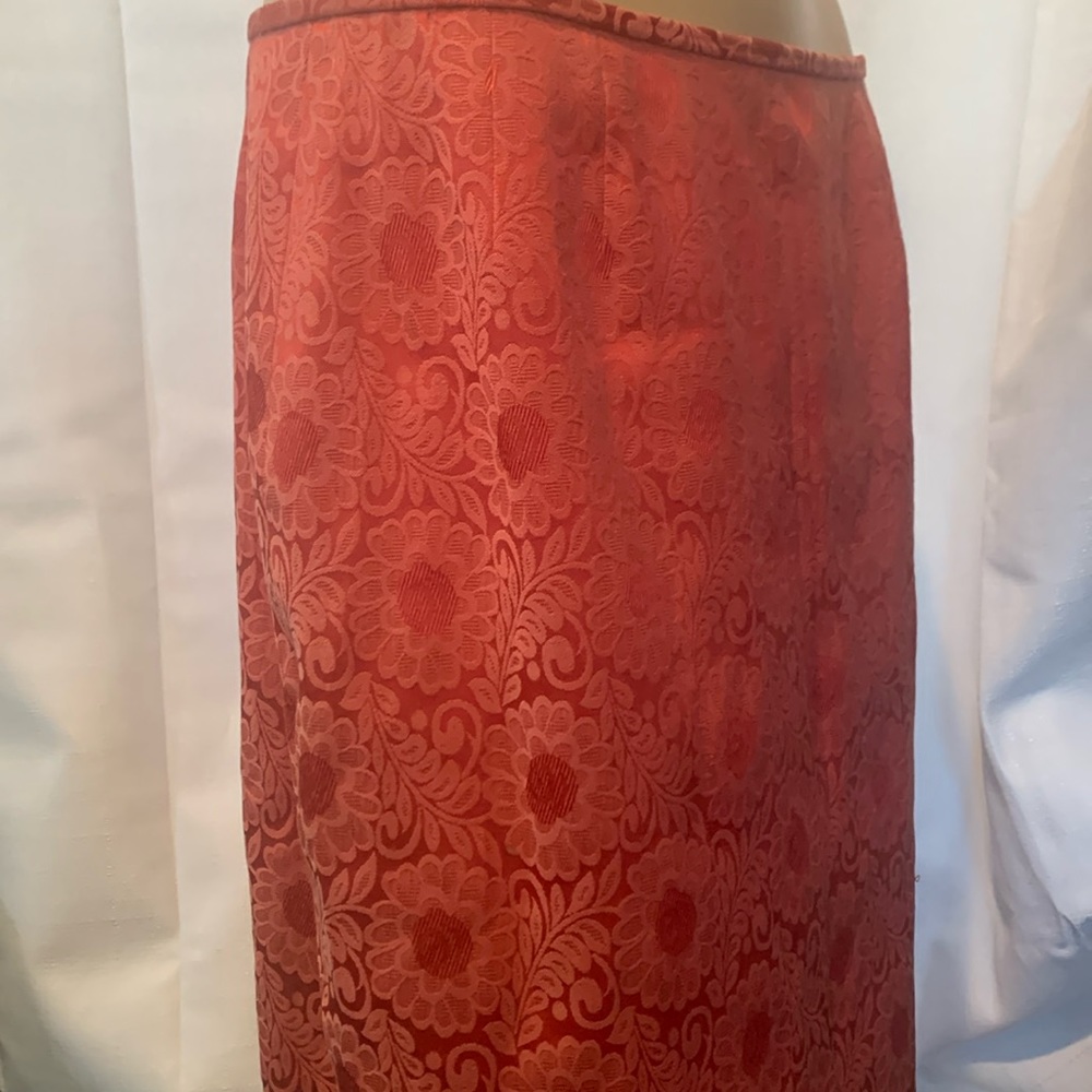 12 Petite Midi Skirt, Kasper, Fun Orange Sunburst- flower Print, Lined Quality!!